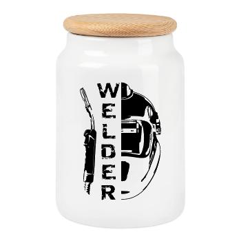 Welding Welder - Keksdose mit Holzdeckel - Weiß - Vorne