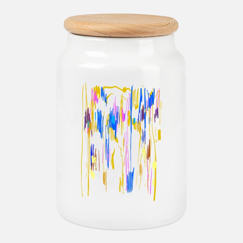Farben Kunst - Hintergrund Abstrakt - Keksdose mit Holzdeckel - Weiß