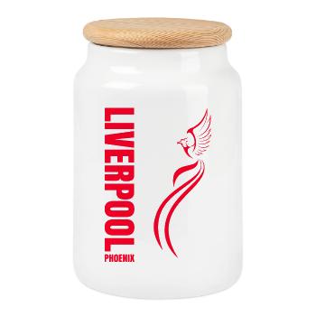 LIVERPOOL PHOENIX - Cookie Jar with Wooden Lid - white - Front