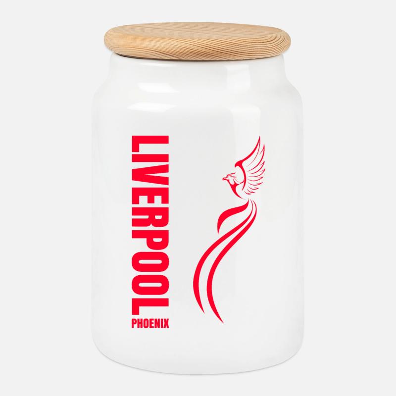 LIVERPOOL PHOENIX - Boîte à biscuits avec couvercle en bois - blanc
