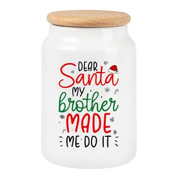 Santa Brother gemacht - Keksdose mit Holzdeckel - Weiß - Vorne