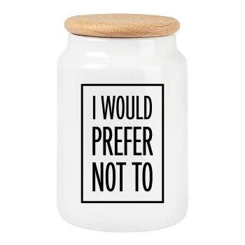 Je préfère ne pas - Boîte à biscuits avec couvercle en bois - blanc - Devant