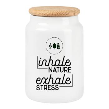 Protection de l’environnement - Boîte à biscuits avec couvercle en bois - blanc - Devant