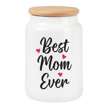 Meilleure maman de tous les temps - Boîte à biscuits avec couvercle en bois - blanc - Devant