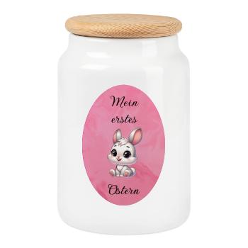 mein erstes Ostern - Keksdose mit Holzdeckel - Weiß - Vorne