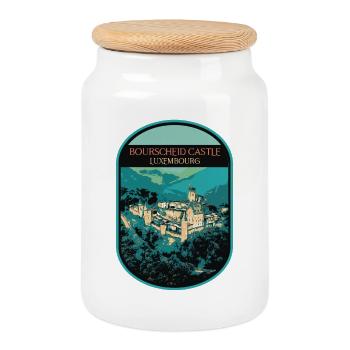 at Bourscheid Castle - Cookie Jar with Wooden Lid - white - Front