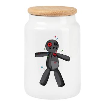 Phasmophobia Voodoo Puppe in schwarz - Keksdose mit Holzdeckel - Weiß - Vorne