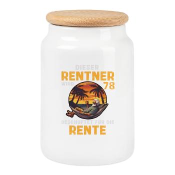 Lustig Rente 78 Geburtstag Beruf Rentner Spruch - Keksdose mit Holzdeckel - Weiß - Vorne