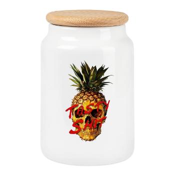 Tasty Shit - Keksdose mit Holzdeckel - Weiß - Vorne