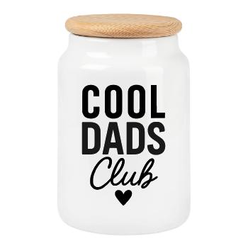Club des papas cool - Boîte à biscuits avec couvercle en bois - blanc - Devant