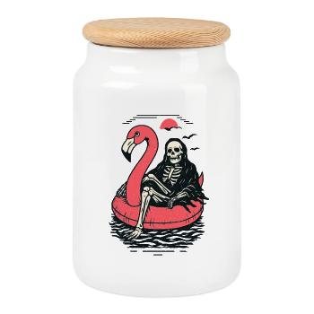 Amour de l’été - Boîte à biscuits avec couvercle en bois - blanc - Devant