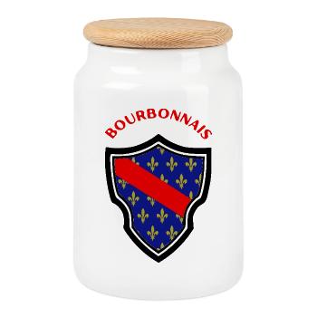 Bourbonnais - Boîte à biscuits avec couvercle en bois - blanc - Devant