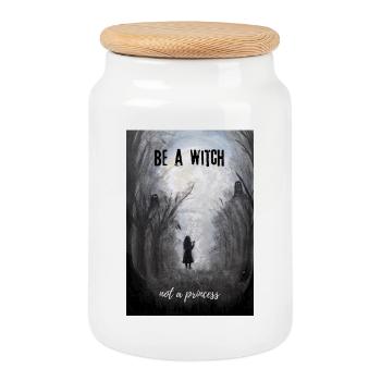 Mystische Hexe Wald Illustration Sei Hexe - Keksdose mit Holzdeckel - Weiß - Vorne