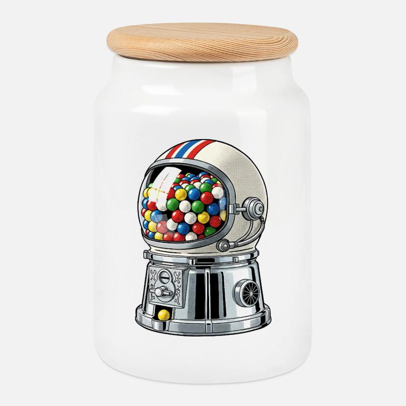 BubbleNaut - Keksdose mit Holzdeckel - Weiß
