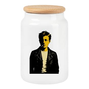 Arthur Rimbaud Noir Rebel poet - Cookie Jar with Wooden Lid - white - Front