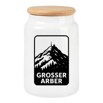 großer arber - Keksdose mit Holzdeckel - Weiß - Vorne