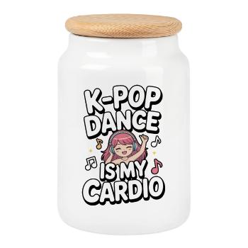 K-Pop Dance Funny Korea - Cookie Jar with Wooden Lid - white - Front