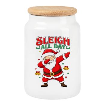 Schlittenpower Santa Dab - Keksdose mit Holzdeckel - Weiß - Vorne