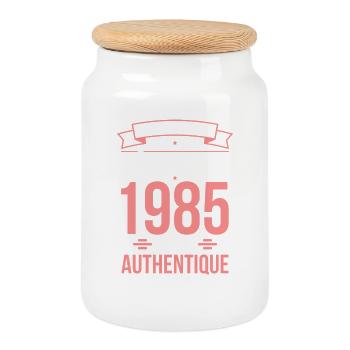 40th Anniversary - Original - December 1985 - Cookie Jar with Wooden Lid - white - Front