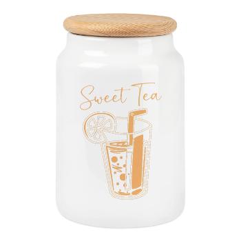 Sweet Tea - Keksdose mit Holzdeckel - Weiß - Vorne