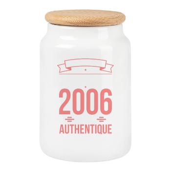 Anniversaire 20 ans - Originale - Février 2006 - Boîte à biscuits avec couvercle en bois - blanc - Devant