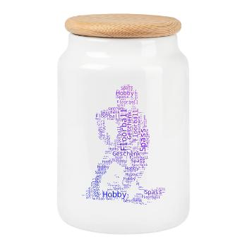 Œuvres de floorball pour votre tenue - Boîte à biscuits avec couvercle en bois - blanc - Devant