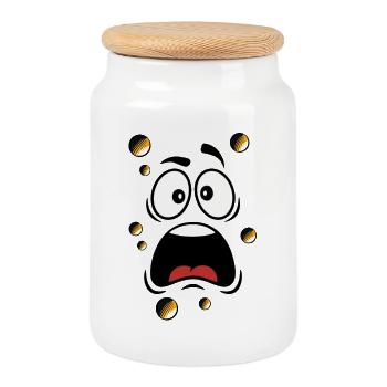 Costume de fromage drôle – Déguisement de carnaval - Boîte à biscuits avec couvercle en bois - blanc - Devant