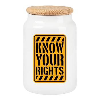 Connaissez vos droits Activisme Justice Liberté - Boîte à biscuits avec couvercle en bois - blanc - Devant