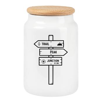 Pic du sentier Signal - Boîte à biscuits avec couvercle en bois - blanc - Devant
