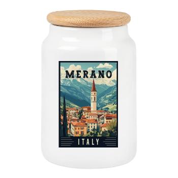 Vivez le Merano à couper le souffle en Italie - Boîte à biscuits avec couvercle en bois - blanc - Devant