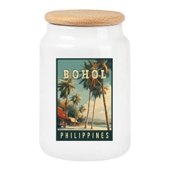 Entdecken Sie die tropische Insel Bohol auf den Philippinen - Keksdose mit Holzdeckel - Weiß - Vorne