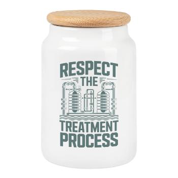 Respect du processus de traitement Traitement de l’eau - Boîte à biscuits avec couvercle en bois - blanc - Devant