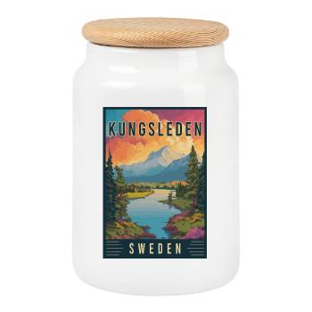 Erleben Sie die Wanderwege der Kungsleden in Schweden - Keksdose mit Holzdeckel - Weiß - Vorne