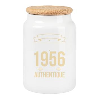 Anniversaire 70 ans - Original - Mai 1956 - Boîte à biscuits avec couvercle en bois - blanc - Devant