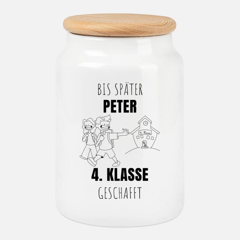 BIS SPAETER PETER - Keksdose mit Holzdeckel - Weiß