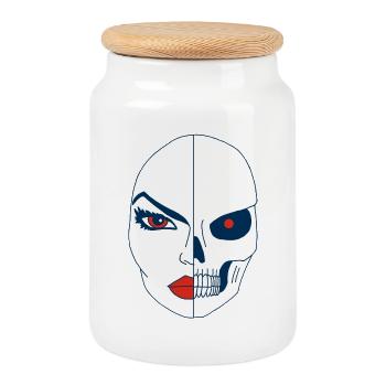 La mort et son visage - Boîte à biscuits avec couvercle en bois - blanc - Devant