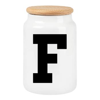 F - Keksdose mit Holzdeckel - Weiß - Vorne
