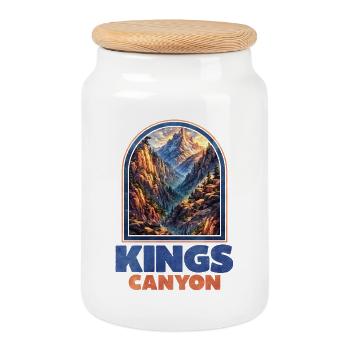 Kings Canyon Berglandschaft Poster - Keksdose mit Holzdeckel - Weiß - Vorne