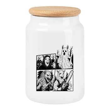 No Drama Llama Horror Comic - Keksdose mit Holzdeckel - Weiß - Vorne