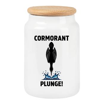 Cormoran Plongeon Mer Plunge Cormorant - Cookie Jar with Wooden Lid - white - Front