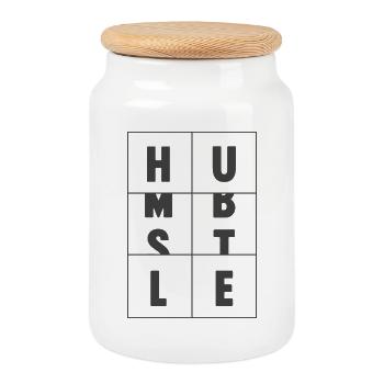 Humble Hustle Entrepreneur Businessman Businesswom - Cookie Jar with Wooden Lid - white - Front