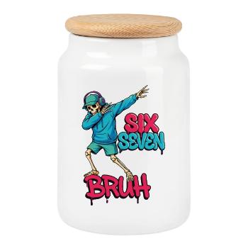 Chemise Skeleton Bruh Streetwear - Boîte à biscuits avec couvercle en bois - blanc - Devant