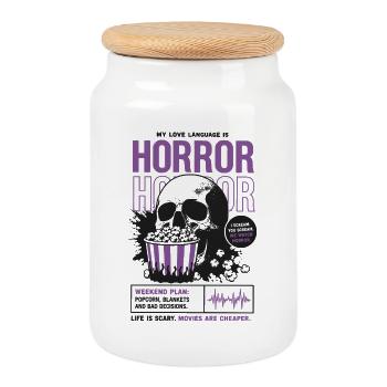 Horror Love Language Movie Design - Keksdose mit Holzdeckel - Weiß - Vorne