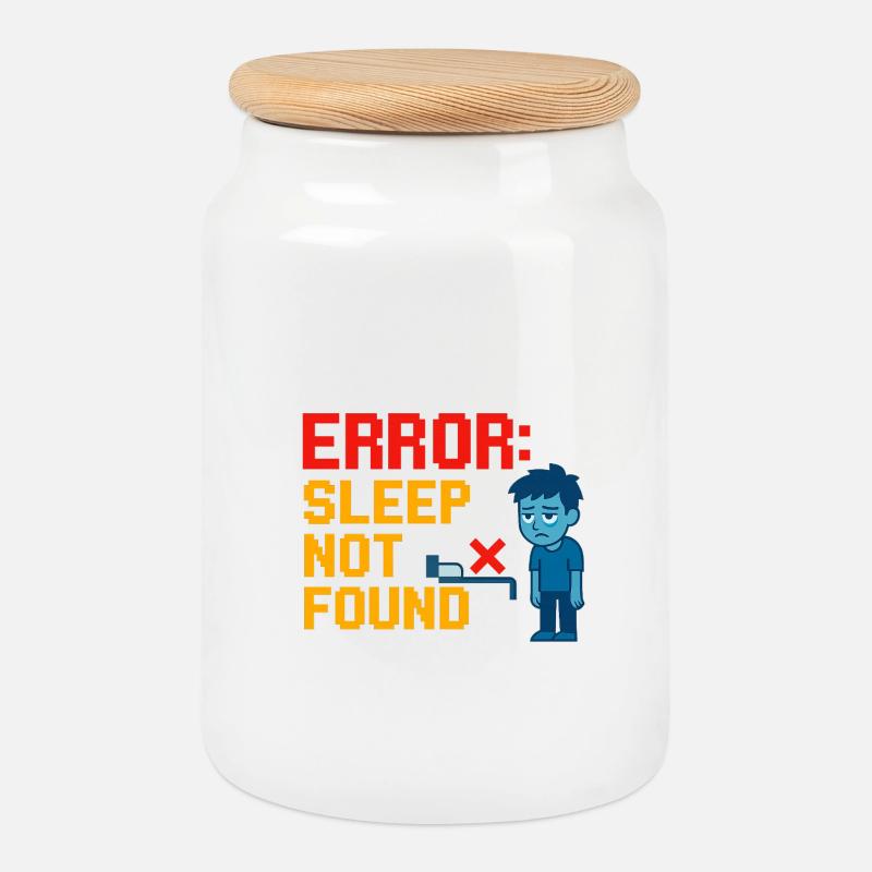Error: Sleep Not Found - Keksdose mit Holzdeckel - Weiß