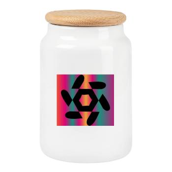 DESIGN. ART. GEEK. VINTAGE. GRAPHIC. MANGA. ASIA - Cookie Jar with Wooden Lid - white - Front
