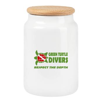 RESPECT - Boîte à biscuits avec couvercle en bois - blanc - Devant