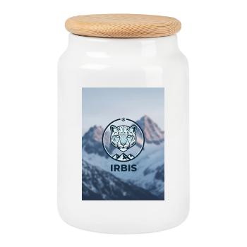 Irbis des Montagnes - Boîte à biscuits avec couvercle en bois - blanc - Devant
