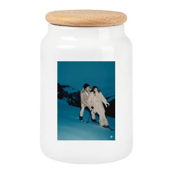 Snow Magic Duo - Cookie Jar with Wooden Lid - white - Front