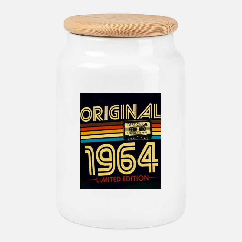 Original 1964 Limited Edition - Keksdose mit Holzdeckel - Weiß