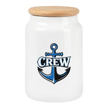 Anker Crew Logo - Keksdose mit Holzdeckel - Weiß - Vorne